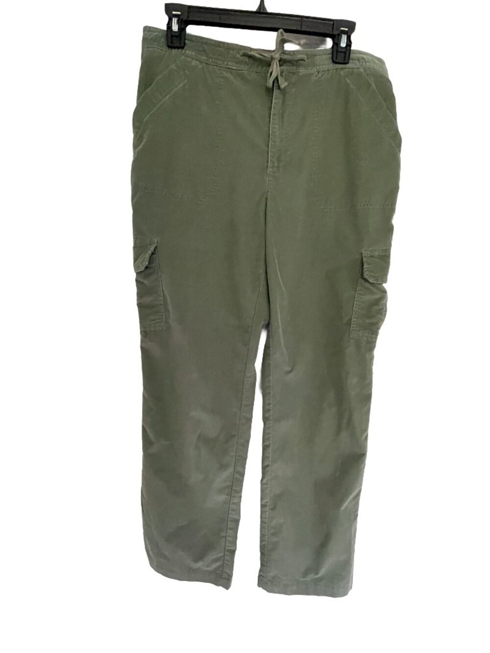L.L. Bean Classic Fit Cargo Pants Size 12 Olive Green Drawstring Waist